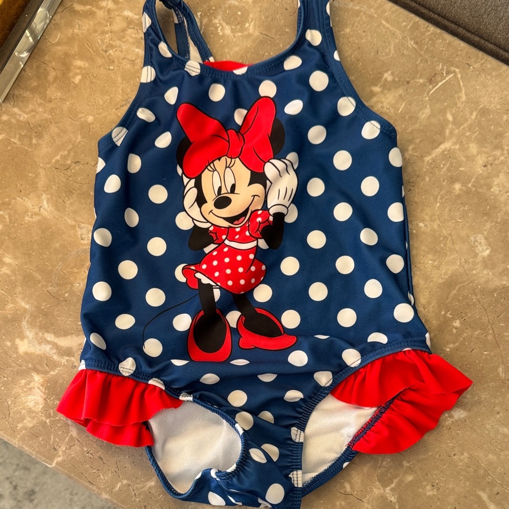 Disney Minnie Mouse Blue and Red One Piece Swimsuit